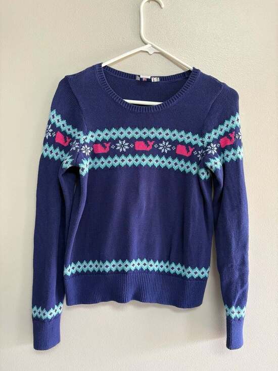 Vineyard Vines Other - Vineyard Vines Fair Isle Whale Snowflake Cotton Sweater Size L